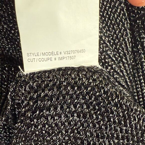 Vince Womens Medium Open Front Cardigan Sweater Black Metallic Waterfall Design - Picture 8 of 8